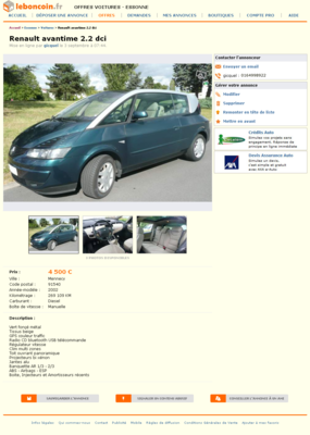 Renault avantime 2.2 dci Voitures Essonne - leboncoin.fr 2012-09-09 23-01-44.png