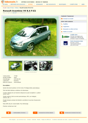 & Renault Avantime V6 B.A P.E2 Voitures Seine-et-Marne - leboncoin.fr 2012-09-16 13-59-02.png