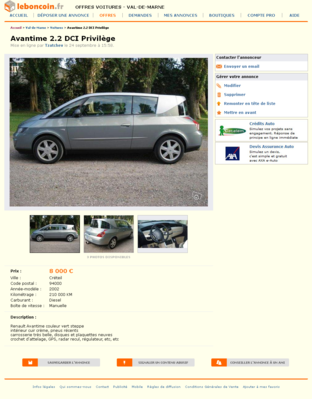 Avantime 2.2 DCI Privilège Voitures Val-de-Marne - leboncoin.fr 2012-09-29 12-52-54.png