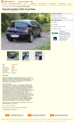 Renault avantime 2002 v6 privilege Voitures Jura - leboncoin.fr 2012-09-29 13-09-35.png