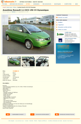 Avantime Renault 2.2 DCI 150 CV Dynamique Voitures Haute-Savoie - leboncoin.fr 2012-09-29 13-27-06.png