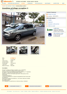Avantime privilege exception 2 Voitures Seine-Saint-Denis - leboncoin.fr 2012-09-30 00-59-16.png