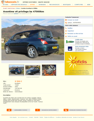 & Avantime v6 privilege ba 47000km Voitures Haute-Savoie - leboncoin.fr 2012-10-22 01-25-43.png