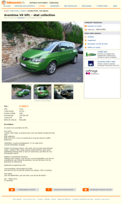 &amp; Avantime V6 GPL - état collection Voitures Essonne