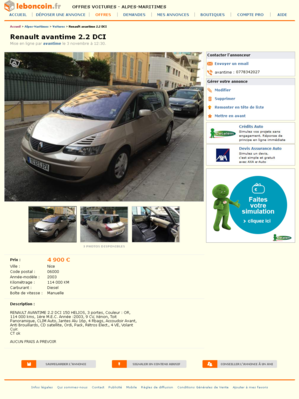 & Renault avantime 2.2 DCI Voitures Alpes-Maritimes - leboncoin.fr 2012-11-03 13-03-01.png