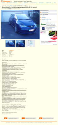 & Avantime 3.0 v6 24v dynanique 210 ch kit sport Voitures Seine-Maritime - leboncoin.fr 2012-12-03 00-37-38.png (1006 Kio) Consulté 5404 fois & Avantime 3.0 v6 24v dynanique 210 ch kit sport Voitures Seine-Maritime