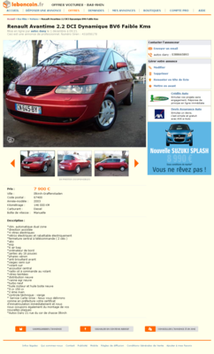 & Renault Avantime 2.2 DCI Dynamique BV6 Faible Kms Voitures Bas-Rhin - leboncoin.fr 2012-12-03 00-55-48.png
