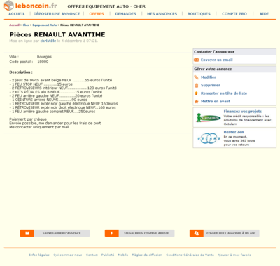 & Pièces RENAULT AVANTIME Equipement Auto Cher - leboncoin.fr 2012-12-06 01-49-15.png