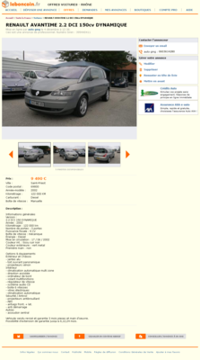 &amp; RENAULT AVANTIME 2.2 DCI 150cv DYNAMIQUE Voitures Rhône