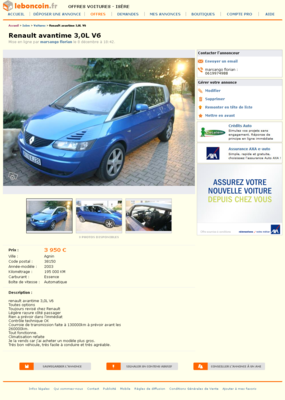 & Avantime Voitures Marne - leboncoin.fr 2012-12-13 23-11-01.png (1.02 Mio) Consulté 6861 fois & Avantime Voitures Marne