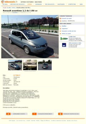 &amp; Renault avantime 2,2 dci 150 cv Voitures Bas-Rhin