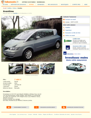 & Avantime Voitures Morbihan - leboncoin.fr 2012-12-24 18-59-25.png (1.08 Mio) Consulté 5206 fois & Avantime Voitures Morbihan