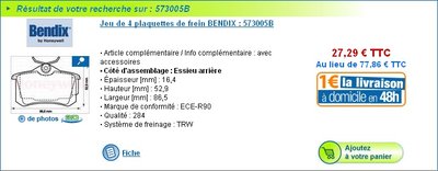 Plaquettes frein AR