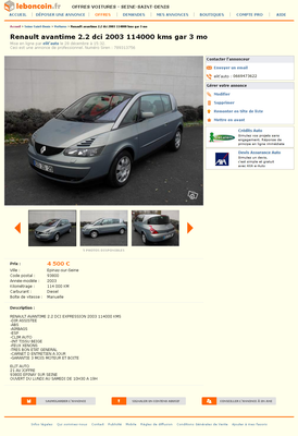 &amp; FireShot Screen Capture #035 - 'Renault avantime 2_2 dci 2003 114000 kms gar 3 mo Voitures Seine-Saint-Denis