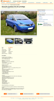 & FireShot Screen Capture #073 - 'Renault avantime V6 24s privilège Voitures Finistère - leboncoin_fr' - www_leboncoin_fr_voitures_439084728_htm_ca=6_s.png (649.9 Kio) Consulté 4716 fois & FireShot Screen Capture #073 - 'Renault avantime V6 24s privilège Voitures Finistère