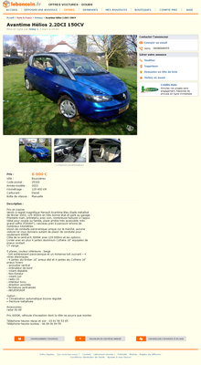 & FireShot Screen Capture #078 - 'Avantime Hélios 2_2DCI 150CV Voitures Doubs - leboncoin_fr' - www_leboncoin_fr_voitures_435189063_htm_ca=12_s.png (818.92 Kio) Consulté 4651 fois & FireShot Screen Capture #078 - 'Avantime Hélios 2_2DCI 150CV Voitures Doubs