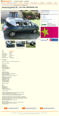 & FireShot Screen Capture #080 - 'Renault Avantime V6 - 24 S, BA, PRIVILEGE, GPL Voitures Finistère - leboncoin_fr' - www_leboncoin_fr_voitures_425301784_htm_ca=12_s.png (779.93 Kio) Consulté 4656 fois & FireShot Screen Capture #080 - 'Renault Avantime V6 - 24 S, BA, PRIVILEGE, GPL Voitures Finistère