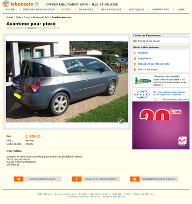 & FireShot Screen Capture #112 - 'Avantime pour piece Equipement Auto Ille-et-Vilaine - leboncoin_fr' - www_leboncoin_fr_equipement_auto_449340500_htm_ca=19_s.png (496.24 Kio) Consulté 5326 fois & FireShot Screen Capture #112 - 'Avantime pour piece Equipement Auto Ille-et-Vilaine