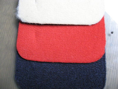 qualité semi velours beige, rouge, bleu