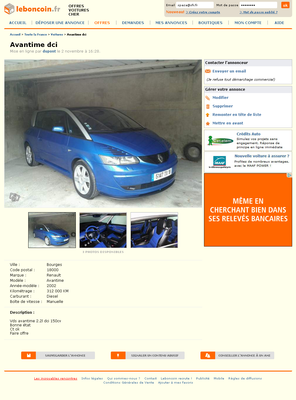 & FireShot Screen Capture #268 - 'Avantime dci Voitures Cher - leboncoin_fr' - www_leboncoin_fr_voitures_562131081_htm_ca=6_s.png (528.7 Kio) Consulté 7292 fois & FireShot Screen Capture #268