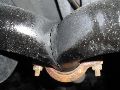 Fissure sur la soudure du Y - vue de derrière